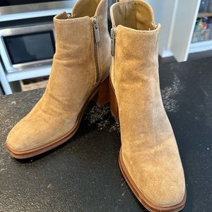 Phillip Lim Women Alexa 70mm of lift, tan pebbled leather booties, size 37 1/2